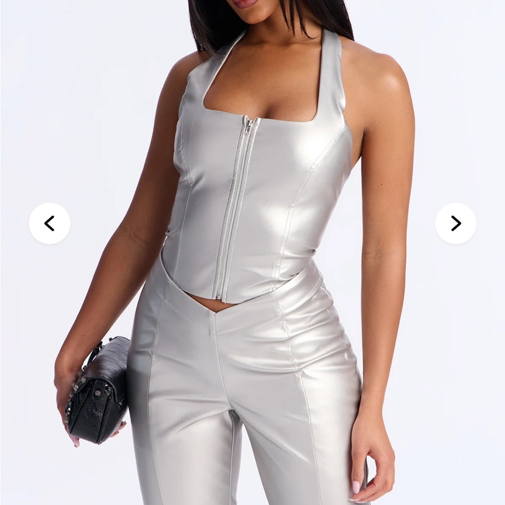 Fashion Nova Silver Women's Jumpsuit - Picture 2 of 4